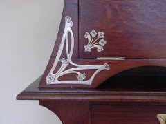 WMF. A rare silver plated cutlery service for 12, in the original cabinet with silver plated stylised mounts - Thumbnail 7