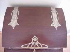 WMF. A rare silver plated cutlery service for 12, in the original cabinet with silver plated stylised mounts - Thumbnail 8