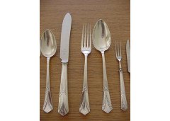 WMF. A rare silver plated cutlery service for 12, in the original cabinet with silver plated stylised mounts - Thumbnail 18