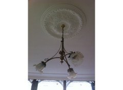 WAS Benson (style of). A good quality rare pair of Arts and Crafts three branch ceiling lights - Thumbnail 3