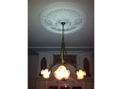 WAS Benson (style of). A good quality rare pair of Arts and Crafts three branch ceiling lights - Thumbnail 7