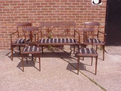Josef Hoffmann (style of) Made by J and J Kohn. A rare five piece Viennese Secessionist salon suite - Thumbnail 1