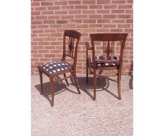 Josef Hoffmann (style of) Made by J and J Kohn. A rare five piece Viennese Secessionist salon suite - Thumbnail 5