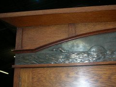 An Arts and Crafts oak double wardrobe and dressing table in the Glasgow Style - Thumbnail 7