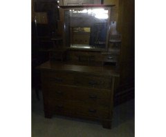 An Arts and Crafts oak double wardrobe and dressing table in the Glasgow Style - Thumbnail 8