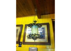 A good Arts and Crafts gilt and brass lantern - Thumbnail 1