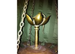 A good Arts and Crafts gilt and brass lantern - Thumbnail 7