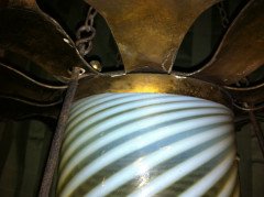 A good Arts and Crafts gilt and brass lantern - Thumbnail 8