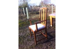 A fourteen seat Arts and Crafts oak 'D' end extending dining table with four extra leaves. - Thumbnail 14
