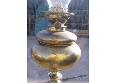 An Aesthetic Intricately Designed Brass Standard Oil Lamp - Thumbnail 2