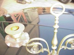 W. A. S. Benson (Stamped) Copper and Brass Twin Candelabra - Thumbnail 3