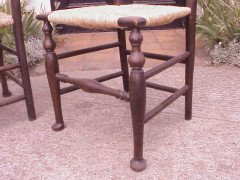 Edward Lutyens. A rare pair of rush seat ladder back armchair - Thumbnail 5