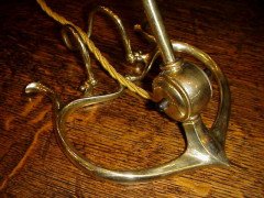 WAS Benson. A very rare Arts and Crafts brass table/bed lamp - Thumbnail 2