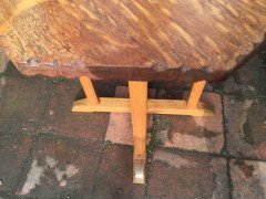 A Cotswold School oak side table with chipped carving - Thumbnail 3