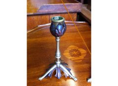 WAS Benson. A pair of brass and copper candlesticks - Thumbnail 2