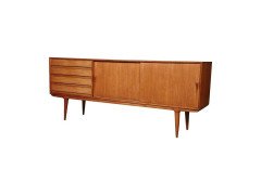 A rare Model 18 teak sideboard having four drawers and two sliding doors - Thumbnail 1