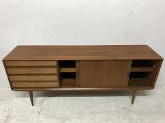 A rare Model 18 teak sideboard having four drawers and two sliding doors - Thumbnail 2
