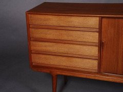 A rare Model 18 teak sideboard having four drawers and two sliding doors - Thumbnail 4