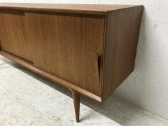 A rare Model 18 teak sideboard having four drawers and two sliding doors - Thumbnail 8