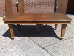 Wylie and Lochhead. A rare 16 foot long Arts and Crafts oak extending dining table with six original leaves - Thumbnail 1