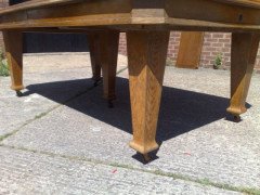 Wylie and Lochhead. A rare 16 foot long Arts and Crafts oak extending dining table with six original leaves - Thumbnail 2