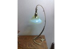 WAS Benson. A brass table lamps in the form of Swans with heart shaped bases - Thumbnail 4
