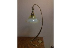 WAS Benson. A brass table lamps in the form of Swans with heart shaped bases - Thumbnail 5