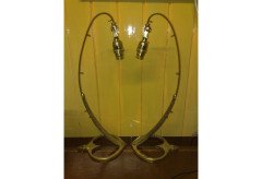 WAS Benson. A brass table lamps in the form of Swans with heart shaped bases - Thumbnail 6