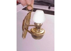 A Little Arts and Crafts Brass Oil Lamp on a Gimbal - Thumbnail 4