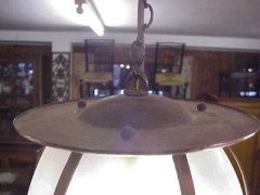An Arts and Crafts Copper Lantern with Hand-hammered Finish - Thumbnail 2