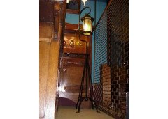 Birmingham Guild of Handicraft. A rare Arts and Crafts hand wrought iron standard lamp - Thumbnail 1
