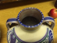 Poole Pottery. A pair of vases with prancing deer and colourful floral detail. - Thumbnail 6