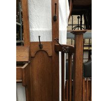 A Stylish Glasgow School Oak Hallstand with Curved and Slatted Sides - Thumbnail 4