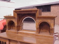 An Arts and Crafts oak sideboard with engraved copper metalwork - Thumbnail 2