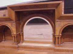 An Arts and Crafts oak sideboard with engraved copper metalwork - Thumbnail 3