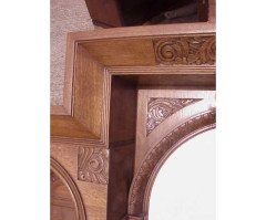 An Arts and Crafts oak sideboard with engraved copper metalwork - Thumbnail 4