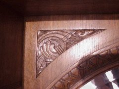 An Arts and Crafts oak sideboard with engraved copper metalwork - Thumbnail 5
