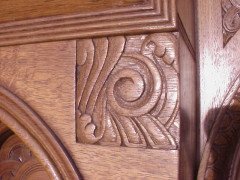 An Arts and Crafts oak sideboard with engraved copper metalwork - Thumbnail 6