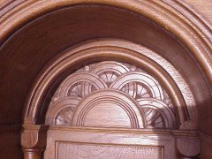 An Arts and Crafts oak sideboard with engraved copper metalwork - Thumbnail 8