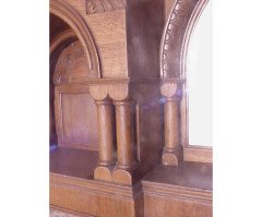 An Arts and Crafts oak sideboard with engraved copper metalwork - Thumbnail 9