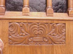An Arts and Crafts oak sideboard with engraved copper metalwork - Thumbnail 17