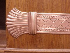 An Arts and Crafts oak sideboard with engraved copper metalwork - Thumbnail 20