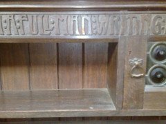 Liberty and Co. an Arts and Crafts Oak Overmantel or Hanging Bookshelf - Thumbnail 4