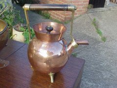 Dr Christopher Dresser for Benham and Froud. A copper and brass kettle - Thumbnail 1