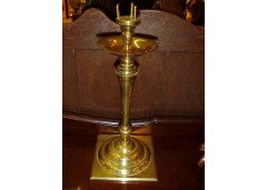 WAS Benson. A pair of brass and copper candelsticks - Thumbnail 1