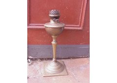 WAS Benson. A brass and copper oil lamp - Thumbnail 1