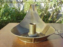 Dr Christopher Dresser for Perry Son and Co. A brass candle stick - Thumbnail 1