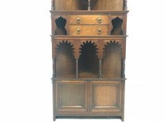 Liberty and Co. A walnut corner cupboard in the Moorish style. - Thumbnail 5