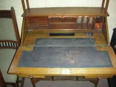 Liberty & Co., An Oak Bureau in the Moorish Style with Moucharabieh Turning - Thumbnail 3