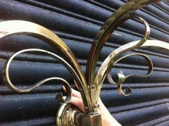 A set of four Arts and Crafts three branch wall lights - Thumbnail 3